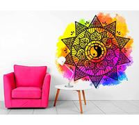 Oedim Vinilo Decorativo Pared Espiritual Ying Yang | Varias Medidas 100x100cm | Multicolor | Pegatina Adhesiva Decorativa de Diseño Elegante