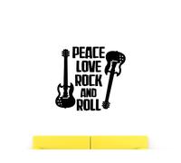 Oedim Vinilo Decorativo Pared Frases Peace Love Rock and Roll | Varias Medidas 100x92cm | Pegatina Adhesiva Decorativa de Diseño Elegante