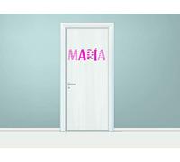 Oedim Vinilo Decorativo Pared Nombres con Rayitas en Letras de Vinilo Troquelados 100% Personalizables 70x29cm | Pegatina Adhesiva | Multicolor | Decorativa de Diseño Elegante