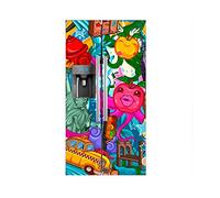 Oedim Vinilo Frigorífico Americano Caricatura Nueva York | 90x180cm | Varias Medidas | Pegatinas de Nevera Económicas y Elegantes | Vinilo Nevera