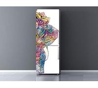 Oedim Vinilo Frigorífico Elefante Mandala 200x60cm | Adhesivo Resistente | Pegatinas de Nevera Económicas y Elegantes | Vinilo Nevera