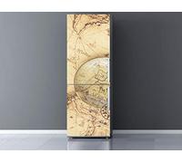 Oedim Vinilo Frigorífico Mapamundi Antiguo 185x70cm | Varias Medidas | Pegatinas de Nevera Económicas y Elegantes | Vinilo Nevera