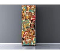 Oedim Vinilo Frigorífico Sellos Cervezas, Vinilo Premium, 185x60cm | Adhesivo Resistente y de Fácil Aplicación | Pegatinas de Nevera Económicas y Elegantes