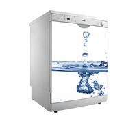 Oedim Vinilo para Lavavajillas Gotas de Agua cayendo | Varias Medidas 50x65cm | Adhesivo Resistente y de Facil Aplicación | Pegatina Adhesiva Decorativa de Diseño Elegante