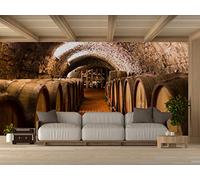 Oedim Vinilo para Pared Bodegas Madera | Fotomural para Paredes | Mural | Vinilo Decorativo |350 x 250 cm | Decoración comedores, Salones, Habitaciones