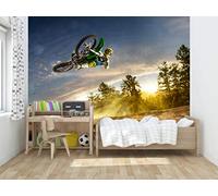 Oedim Vinilo para Pared Infantil Motocross | Fotomural para Paredes | Mural | Vinilo Decorativo |150 x 100 cm | Decoración comedores, Salones, Habitaciones