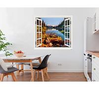 Oedim Vinilo Ventana Paisaje Canada | 150x130cm | Adhesivo Incluido | Decoracion Habitación | Pegatina Adhesiva | Multicolor | Diseño Profesional