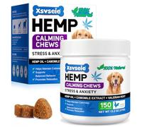 OEDPMFYL Aperitivos calmantes para perros - sabor a pollo - 150 masticables suaves | Apoyo natural para el estrés, los viajes y la separación | Con manzanilla, L-triptófano y raíz de valeriana | Para