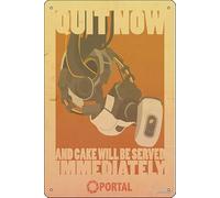 Oedrtqi GLaDOS - Póster de propaganda de portal, impresión artística divertida de metal para decoración del hogar, cocina, bar, habitación, garaje, 8 x 12 pulgadas