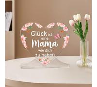 oeeo Regalos para mamá, acrílico en forma de corazón, decoración para el hogar, regalo de cumpleaños para mamá, regalo de cumpleaños de hija, hijo, regalo del día de la madre