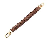 OEFNOCLKG Bolso Trenzado con Correa de Cuero, Bolso de Mano con Mango Corto y herrajes Dorados Plateados, Compatible con Bolso de Mano de Ganchillo, Accesorio(Num32 Brown,Silver Buckle)