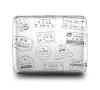 ÖGON -DESIGNS- Cartera de Aluminio, Gran Capacidad con Cierre metálico, protección RFID contra el fraude y la desmagnetización, Modelo Smart Case Oslo Large (Grabado Travel)