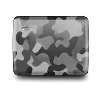 ÖGON -DESIGNS- Cartera de Aluminio, Gran Capacidad con Cierre metálico, protección RFID contra el fraude y la desmagnetización, Modelo Smart Case Oslo Large (Grabado Camo)