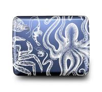 ÖGON -DESIGNS- Cartera de Aluminio, Gran Capacidad con Cierre metálico, protección RFID contra el fraude y la desmagnetización, Modelo Smart Case Oslo Large (Grabado Abyss)