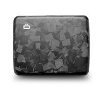ÖGON -DESIGNS- Cartera de auténtica Fibra de Carbono forjada, Gran Capacidad con Cierre metálico, protección RFID contra fraudes y desmagnetización, Modelo Smart Case Oslo Large