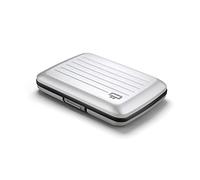 ÖGON -DESIGNS- OGON Cartera de Aluminio Smart Case V2 - Fácil Almacenamiento - Tarjetero Protección RFID - Capacidad 10 Tarjetas y Billetes (Aluminio Plata)