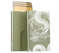 ÖGON - Designs- Portatarjetas Automático de Aluminio, Protección RFID, Cartera Original, Fino y Minimalista para Hombre y Mujer, Capacidad 1 a 6 Tarjetas, Modelo Slider, Dragón, Taille unique