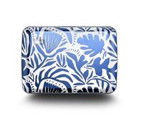 ÖGON -DESIGNS- Tarjetero de Aluminio con Cierre metálico, protección RFID contra el fraude y la desmagnetización, Cartera compacta, Modelo Smart Case Oslo (Grabado Matisse)