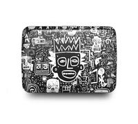 ÖGON -DESIGNS- Tarjetero de Aluminio con Cierre metálico, protección RFID contra el fraude y la desmagnetización, Cartera compacta, Modelo Smart Case Oslo (Grabado Pop Art)