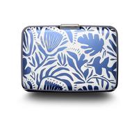 ÖGON -DESIGNS- Tarjetero de Aluminio con Cierre metálico, protección RFID contra el fraude y la desmagnetización, Cartera compacta, Modelo Smart Case Stockholm (Grabado Matisse)