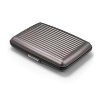 ÖGON -DESIGNS- Tarjetero de Aluminio, protección RFID contra el fraude y la desmagnetización, Cartera compacta, Modelo Smart Case Stockholm (Aluminio Titanium, Cierre metálico)