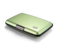 ÖGON -DESIGNS- Tarjetero de Aluminio, protección RFID contra el fraude y la desmagnetización, Cartera compacta, Modelo Smart Case Stockholm (Aluminio Matcha, Cierre ultraseguro)