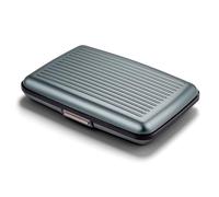 ÖGON -DESIGNS- Tarjetero de Aluminio, protección RFID contra el fraude y la desmagnetización, Cartera compacta, Modelo Smart Case Stockholm (Aluminio Platinium, Cierre ultraseguro)