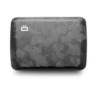 ÖGON -DESIGNS- Tarjetero de Fibra de Carbono forjada con Cierre metálico, protección RFID contra fraudes y desmagnetización, Cartera compacta, Modelo Smart Case Oslo