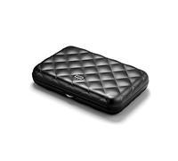 Ögon Smart Wallets - Quilted Button Cartera Tarjetero - Protección RFID: Protege Tus Tarjetas de Robar - hasta 10 Tarjetas + Recetas + Notas - Aluminio anodizado (Negro)