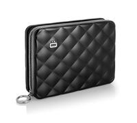 Ögon Smart Wallets - Quilted Passport Cartera Tarjetero - Protección RFID: Protege Tus Tarjetas de Robar - hasta 15 Tarjetas + Recetas + Notas + Monedas - Aluminio anodizado (Negro)