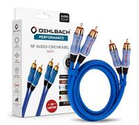 Oehlbach Beat - Stereo Audiokabel - Cinch-Kabel Set für CD-Player & Verstärker (effektive Schirmung & OFC Kupfer) - blau - 1m, 1,0 m