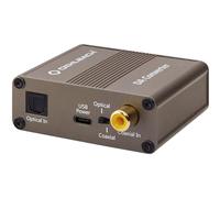 OEHLBACH Digi Bridge - Conversor de audio digital y analógico (coaxial/óptico, R-L/jack, conector de alimentación USB TypeC, chip lógico Cirrus), color marrón
