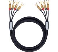 Oehlbach Fusion Four.4 (2 x 2 m) - Cable de altavoz o parlante, ensamblado, 4 mm², Fourches, Compatible con biamplificación