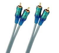 OEHLBACH Ice Blue - Cable RCA de 1,5 m - Cable de audio para tocadiscos, cine en casa y sistema HiFi - Cable RCA doble blindado hecho de OFC - 2 x 1,5 m - Azul/Transparente
