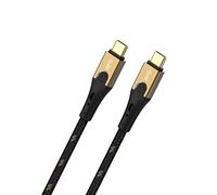 Oehlbach Primus USB-Kabel Typ C zu Typ C - State of The Art - Super Speed 10 Gbit/s 40W Fast Charge Schnellladung hochflexibel HPOCC 3 Fach Schirmung 4K 60Hz - Farbe Schwarz/Gold - 1 Meter, D1C9531