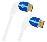 OEHLBACH Shape Magic 90 UHD - Cable HDMI 2.1 de ultra alta velocidad 8K - Certificado 48 Gbps (conector en ángulo de 90 grados, cobre OFC, 4K @ 120Hz, 8K @ 60Hz, eARC, HDR dinámico) blanco - 1 m
