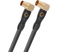 OEHLBACH Transmission Shift - Cable coaxial de antena HD acodado (90 grados, fabricado en Alemania, 4 K UltraHD, para TV, radio, televisión por cable, HDTV, apantallamiento de 4 capas, 2 m) color gris