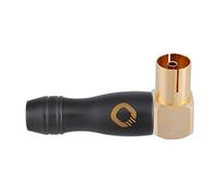 Oehlbach Transmission Shift F90 - Conector de Antena coaxial IEC (Conector acodado, Adaptador, atornillable), Color Dorado