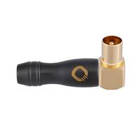 Oehlbach Transmission Shift M90 - Conector de antena coaxial IEC (conector acodado, adaptador, atornillable), color dorado