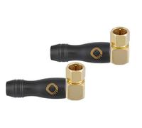 Oehlbach Transmission Shift S90X2 - Conector coaxial F IEC (m/m) (acodado satélite, adaptador, atornillable), chapado en oro para conexión de TV/radio, 2 unidades