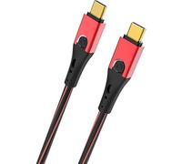 OEHLBACH USB Evolution CC - Cable USB 3.1 USB-C a 3.1 USB-C (cable de carga y datos, 3 m), color negro y rojo
