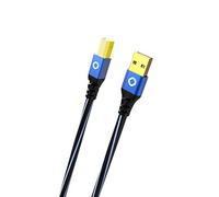 Oehlbach USB Plus B - Cable de Impresora USB Tipo A a Tipo B - Revestimiento de PVC - OFC, Azul/Negro - 7,5 m