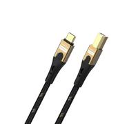 OEHLBACH USB Primus CB - Cable USB tipo C a tipo B - Velocidad de datos de 480 Mbps, revestimiento de tejido de alta calidad, conductor interno HPOCC, blindaje eficaz de 3 vías, negro/dorado - 2 m