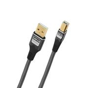 OEHLBACH USB Pulse AB - Cable USB tipo A a tipo B - Velocidad de datos de 480 Mbps, revestimiento TPE, conductor interno OFC, blindaje efectivo de 2 vías, color antracita - 3 m