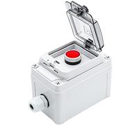 OELFFOW Interruptor de botón IP67 para exteriores, impermeable, botón de emergencia rojo con cubierta protectora, interruptor antimal funcionamiento (CA/CC 6A-110V/3A-240V/2.5A-380V)