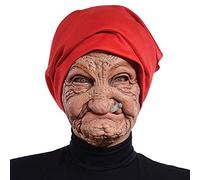 Oellinx Máscara de Halloween aterradora Máscara de hombre viejo Máscara de Halloween espeluznante de látex suave Vestido fantástico para la fiesta de disfraces de Halloween (P)