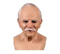 Oellinx Máscara de Halloween aterradora Máscara de hombre viejo Máscara de Halloween espeluznante de látex suave Vestido fantástico para la fiesta de disfraces de Halloween (B)