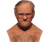 Oellinx Máscara de hombre viejo de Halloween Máscara de cara humana realista Máscara de látex espeluznante Disfraz de Halloween Cosplay Juegos de fiesta Apoyos (E)