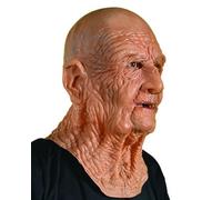 Oellinx - Máscara de látex para hombre viejo máscara realista de Halloween Máscara facial de látex suave para Halloween Cosplay Party (H)