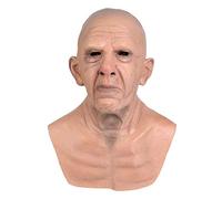 Oellinx Máscara de látex realista para ancianos, calva, Halloween, fiesta de disfraces, unisex, G